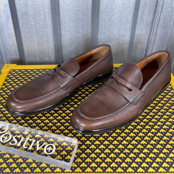 Bally Micson Coffee Leather Loafers  US 7 - Picture 2 of 5